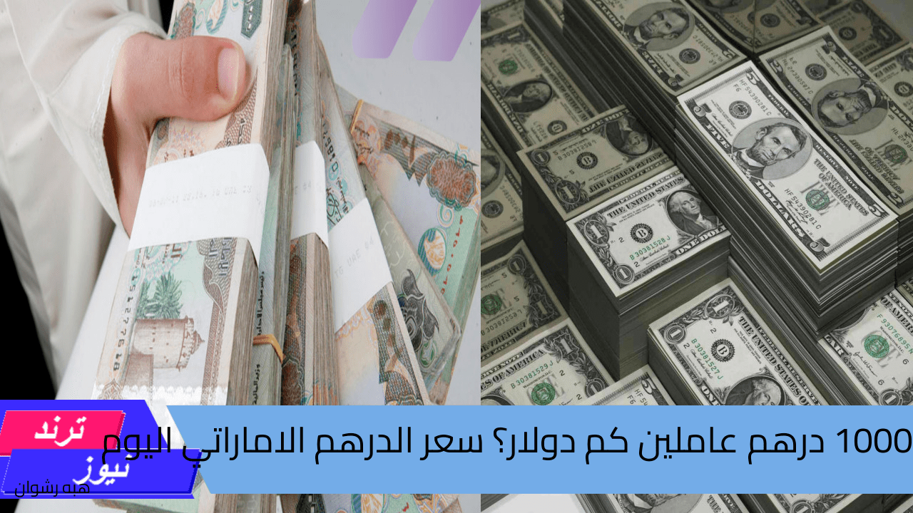 1000 درهم عاملين كم دولار؟ سعر الدرهم الاماراتي مقابل الدولار والعملات الأجنبية اليوم 20 أغسطس 2024