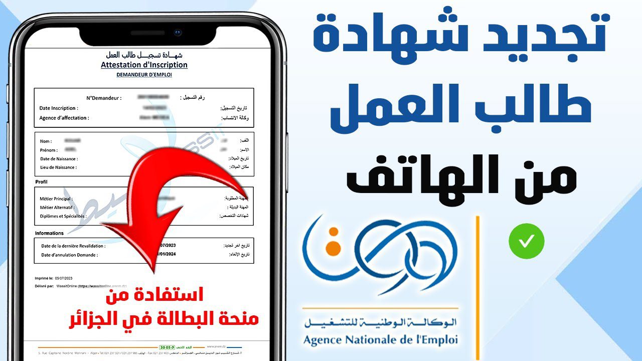 جددها فوراً.. رابط تجديد منحة البطالة بالجزائر كل 6 أشهر عبر موقع الوكالة الوطنية للتشغيل