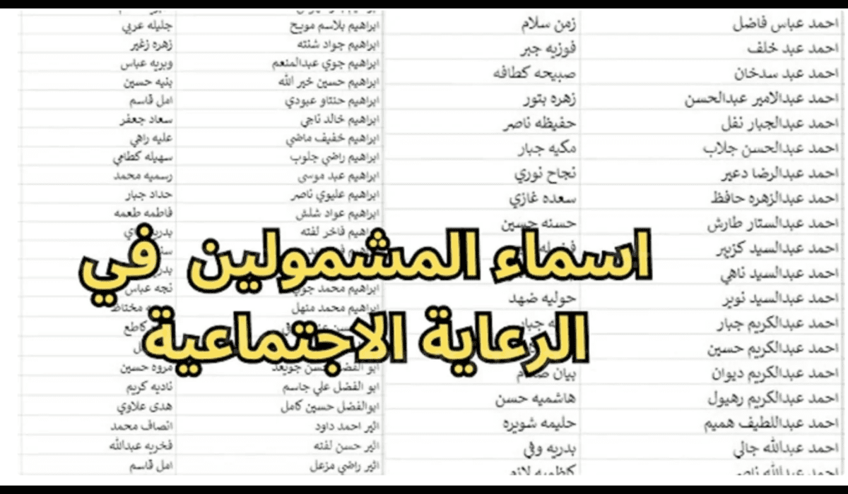 شلون تعرف أسماء المشمولين بالرعاية الاجتماعية 2024 في العراق