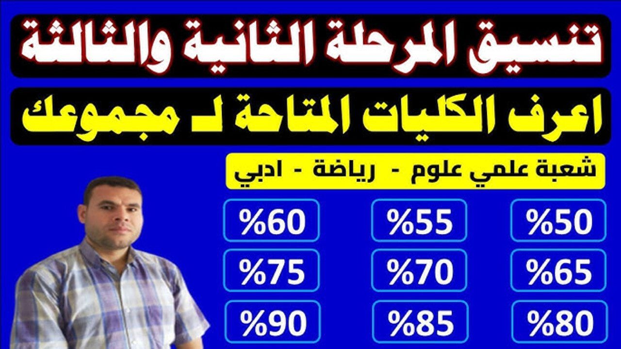 مؤشرات تنسيق المرحلة الثانية 2024 .. اعــرف الكليات المتاحة في المرحلة الثانية علمى علوم