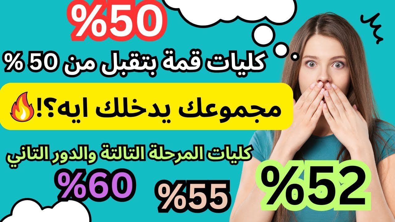 تنسيق المرحلة الثالثة 2024.. كليات تقبل من 50% لطلاب الشعبة العلمية والأدبية