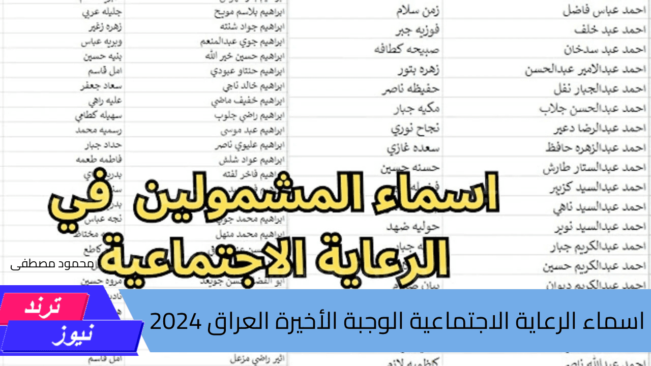 “اعرف اسمك نزل ولا لسه” لينك الاستعلام عن اسماء الرعاية الاجتماعية الوجبة الأخيرة العراق 2024 عبر منصه مظلتى