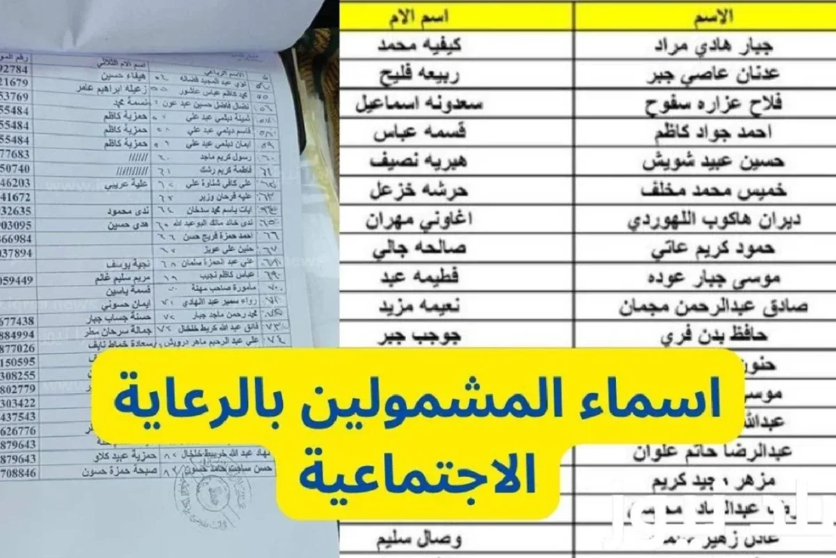 الآن spa.gov.iq .. أسماء المشمولين بالرعاية الاجتماعية الوجبة الأخيرة 2024 عبر مظلتي بمعايير محددة