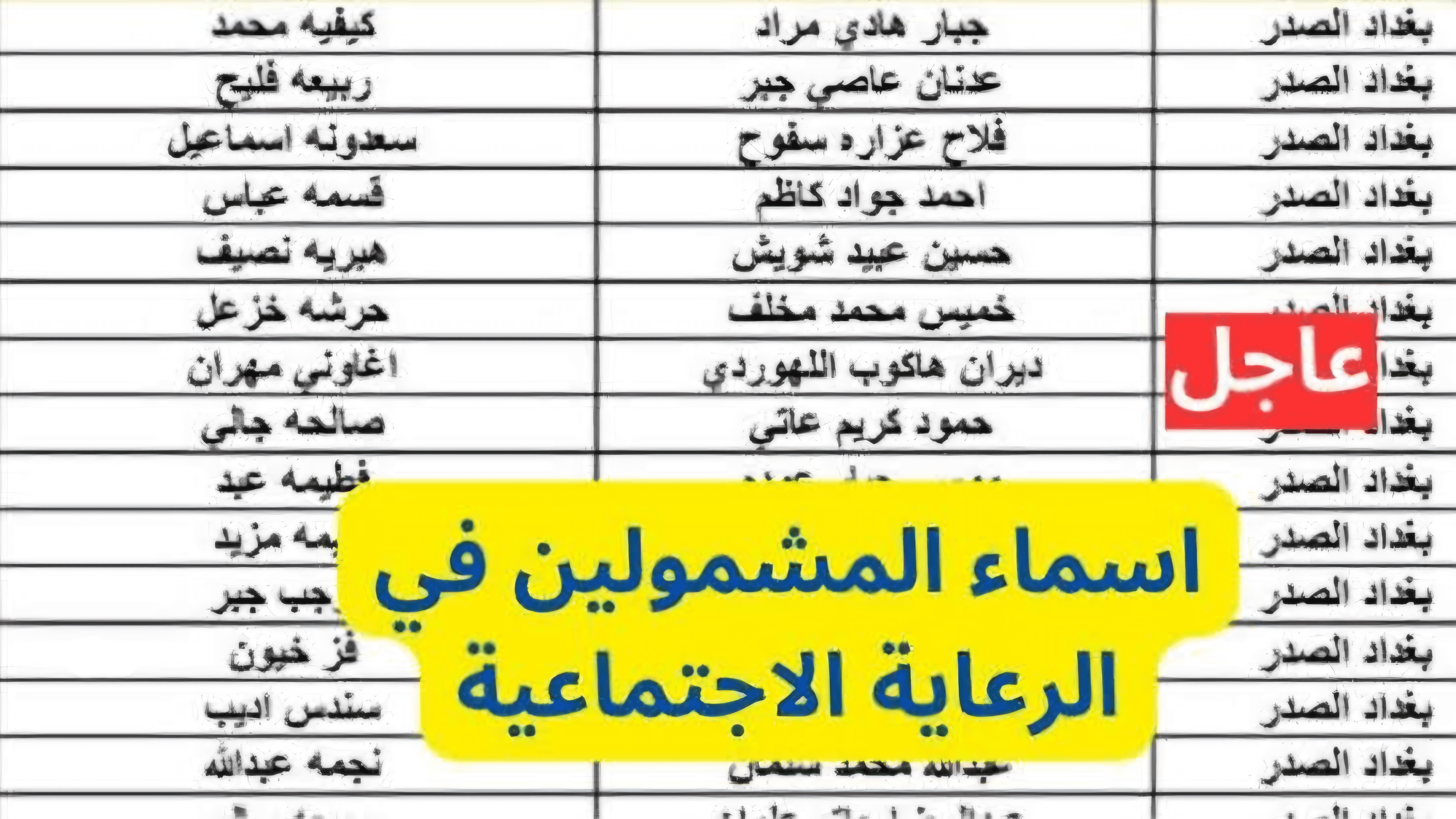 هنا.. أسماء المشمولين بالرعاية الإجتماعية الوجبة الأخيرة عبر منصة مظلتي استعلم الآن