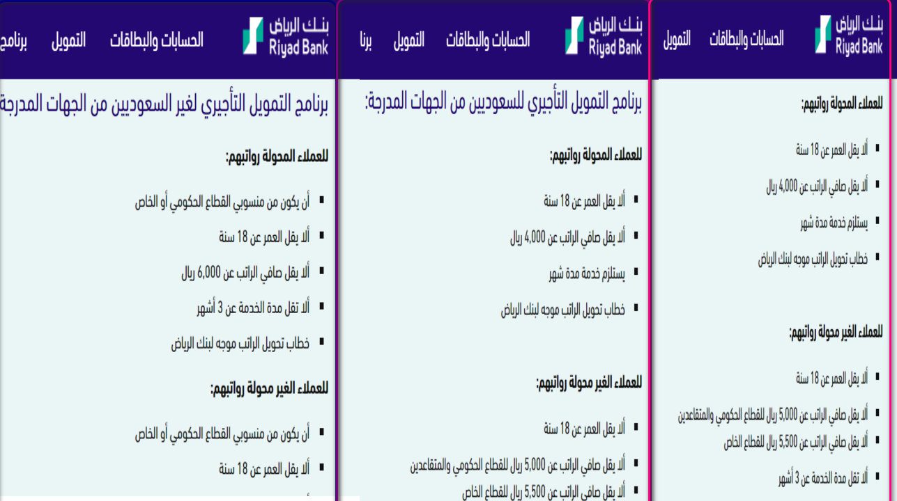 تمويل تأجيري بنك الرياض