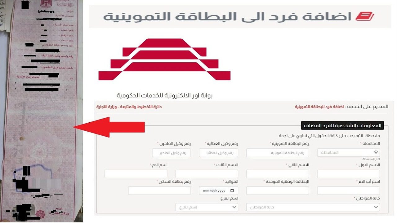 وزارة التجارة العراقية تعلن.. خطوات إضافة طفل إلى البطاقة التموينية 2024 فى العراق وشروط اضافة الطفل المطلوبة عبر ur.gov.iq