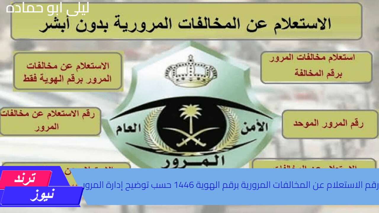 رقم الاستعلام عن المخالفات المرورية برقم الهوية 1446 حسب توضيح إدارة المرور