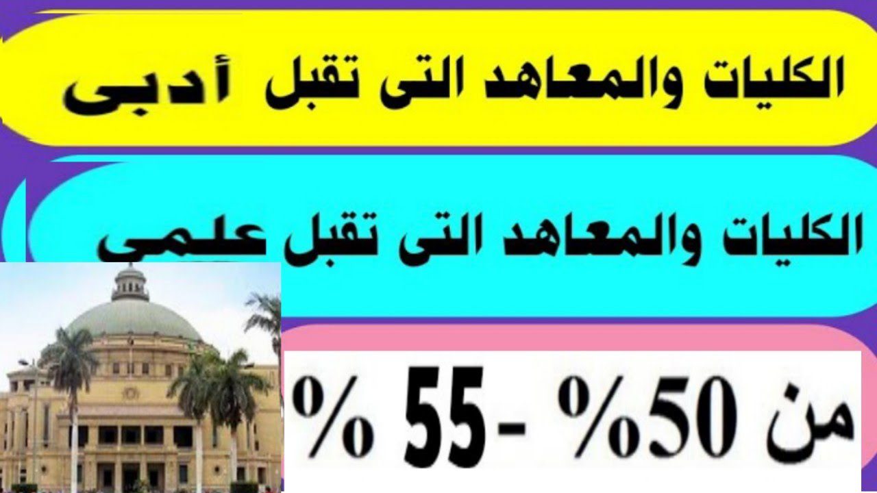 “هتدخل كلية ايه؟؟”.. قائمة كليات تقبل من 55% لطلاب علمي وادبي