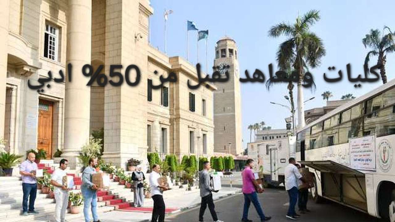 تنسيق كليات ومعاهد تقبل من 50% الثانوية العامة شعبة ادبي 2024