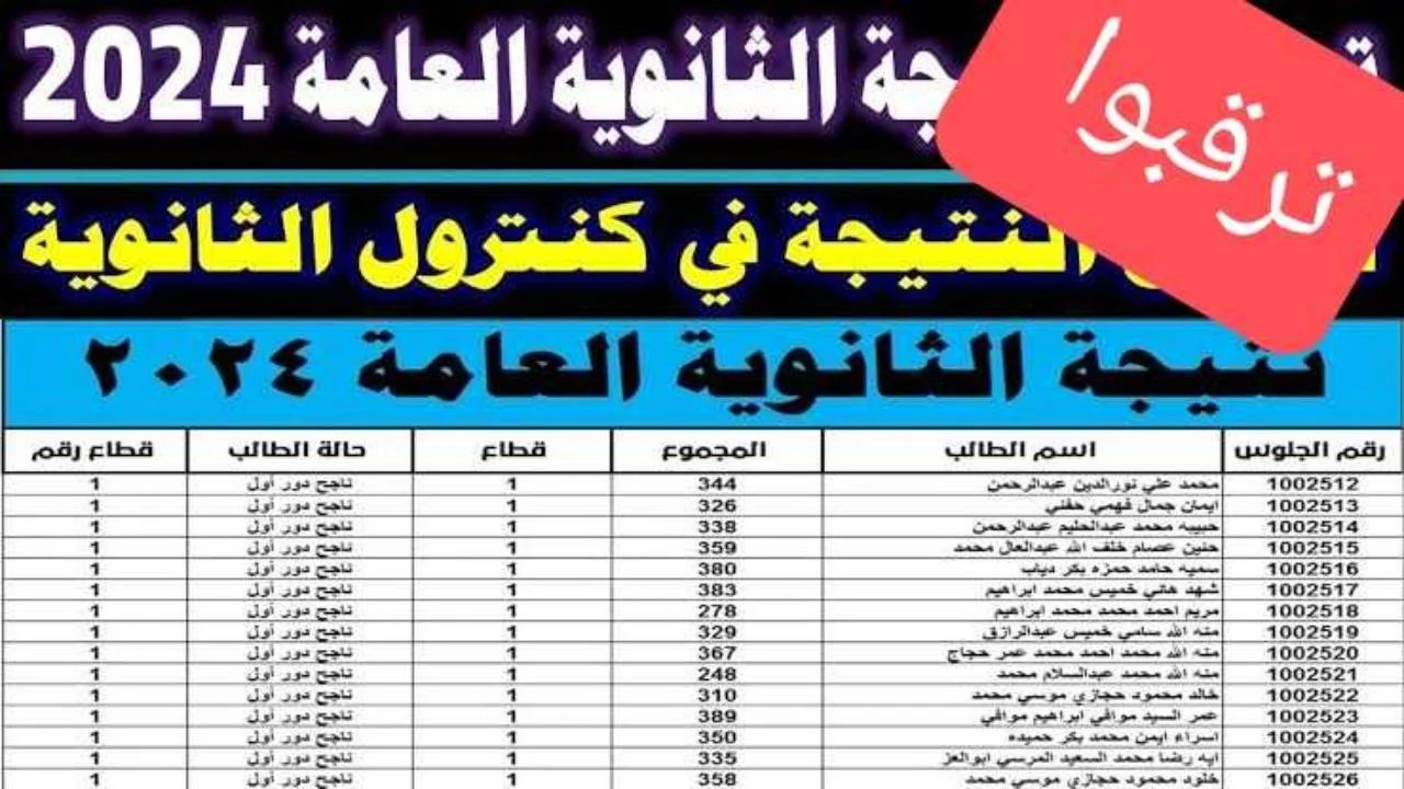 “بدء العد التنازلي”.. لينك نتيجة الثانوية العامة 2024 برقم الجلوس فقط عبر موقع الوزارة