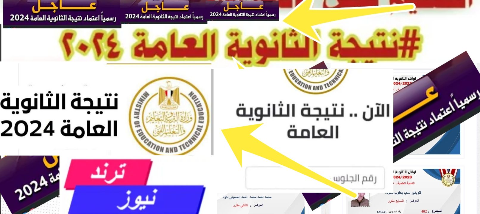 رابط نتيجة 3 ثانوي عام 2024 للاستعلام عن نتائج الثانوية العامة جميع المواد