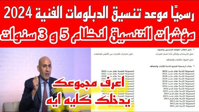 مؤشرات تنسيق الدبلومات الفنية 2024.. كلية تجارة وكلية الهندسة بتاخــد من كـــام