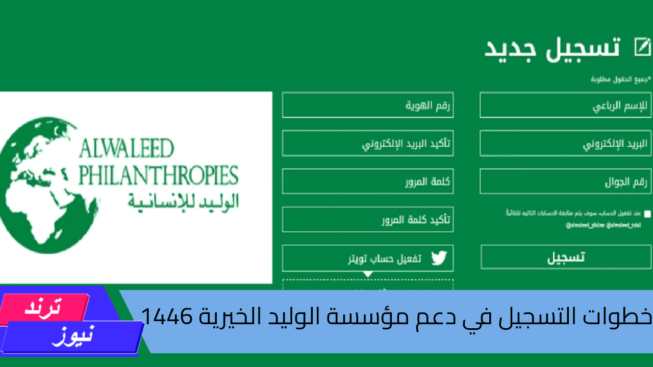 احصل على دعم مالي غير مسترد.. خطوات التسجيل في دعم مؤسسة الوليد بن طلال الخيرية 1446 وأهم شروط الاستحقاق 