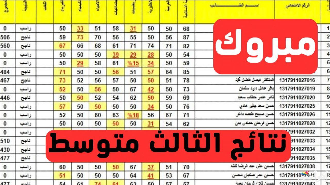 عبر موقع الوزارة.. رابط نتائج الثالث المتوسط الدور الاول 2025 العراق بالاسم والرقم الامتحاني