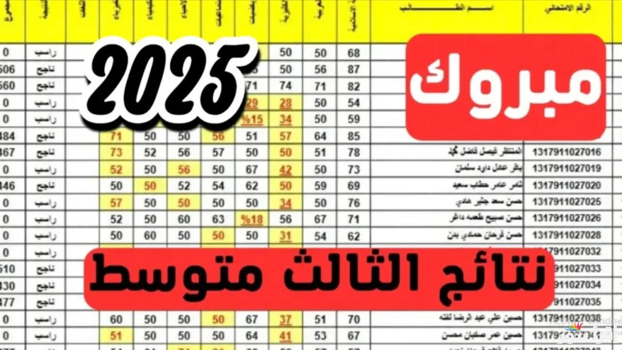 نتائج الثالث المتوسط بالاسم 2025.. احصل على النتيجة بضغطة زرار