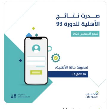رابط نتائج أهلية حساب المواطن وإيداع الدفعة 93 للمواطنين السعوديين
