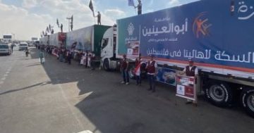 انطلاق قافلة التحالف الوطني 11 لدعم غزة بـ200 شاحنة محملة بـ4000 طن مواد غذائية.. فيديو