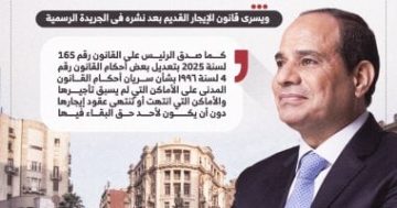 الرئيس السيسى يصدّق على قانون الإيجار القديم.. إنفوجراف