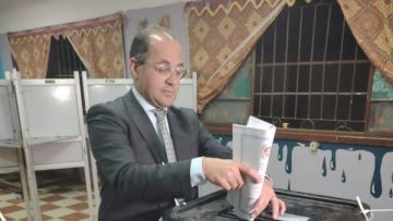 وزير المالية يدلى بصوته فى انتخابات مجلس الشيوخ