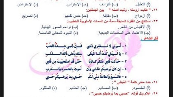 أقوى مراجعة في ليلة امتحان اللغة العربية الصف الثاني الثانوي
