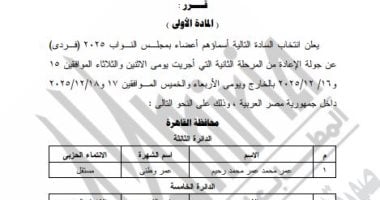 الجريدة الرسمية تنشر نتائج جولة الإعادة بالمرحلة الثانية بانتخابات النواب