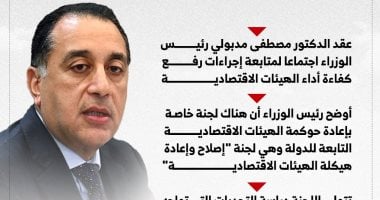 الحكومة: تصفية وإلغاء 4 هيئات اقتصادية ودمج 7 وتحويل 9 لهيئات عامة (إنفوجراف)