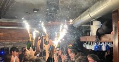 لحظة اشتعال النيران داخل حانة فى سويسرا وحدوث انفجار أودى بحياة 40 شخصا