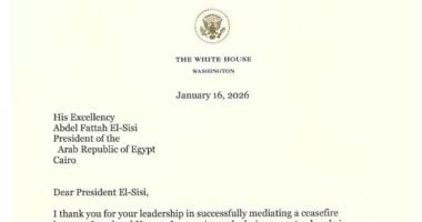 غزة وسد النهضة فى الصدارة.. ننشر صورة رسالة ترامب إلى الرئيس السيسى