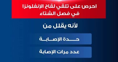وزارة الصحة تنصح المواطنين بالحرص على تلقى لقاح الإنفلونز فى فصل الشتاء