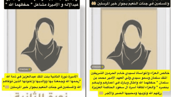 وفاة الأميرة نورة بنت عبدالعزيز المفاجئة وتفاصيل رحيلها الأخير والسيرة الذاتية الكاملة بعد رحيل الأمير بندر
