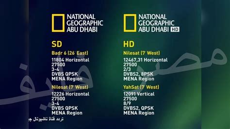 اكتشف تردد قناة ناشيونال جيوغرافيك أبوظبي HD على نايل سات وعرب سات الآن