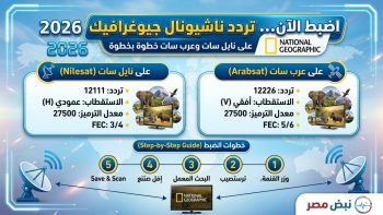 اضبط الآن… تردد ناشيونال جيوغرافيك 2026 على نايل سات وعرب سات خطوة بخطوة