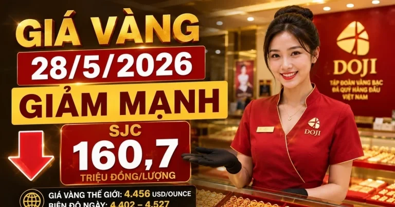 انخفضت أسعار الذهب بشكل حاد اليوم، 28 مايو، حيث انخفض سعر الذهب في بورصة SJC إلى أقل من 161 مليون دونغ فيتنامي.