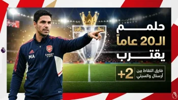 بعد غياب 20 عاماً.. أرسنال يقترب من حسم لقب البريميرليج 2026: موعد مباراة الحسم اليوم ضد بيرنلي والقنوات الناقلة
