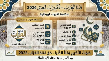 تردد قناة العراب تكبيرات العيد 2026 على نايل سات لمتابعة الأجواء الروحانية