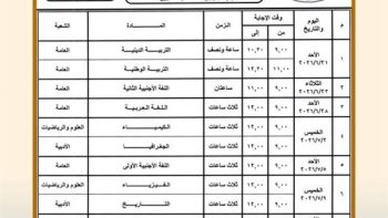 جدول امتحانات الثانوية العامة
