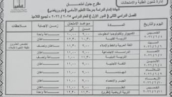 جدول امتحانات الشهادة الإعدادية لنهاية العام 2026 بمحافظة القاهرة