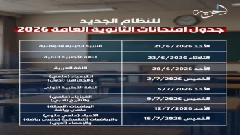 حصري: جدول امتحانات الثانوية العامة 2026 يكشف الموعد الخطير… أول يوم 21 يونيو يحمل مفاجأة لكل الطلاب!