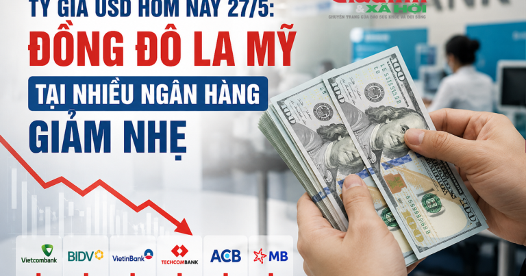 سعر صرف الدولار الأمريكي اليوم، 27 مايو: انخفض الدولار الأمريكي بشكل طفيف في العديد من البنوك، حيث تم بيعه في بنك فيتكومبانك بسعر 26393 دونغ فيتنامي/دولار أمريكي.