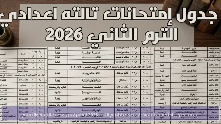 عاجل: مصر تعلن جدول امتحانات الشهادة الإعدادية 2026 - نهاية الطلاب في شهر يونيو!