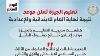 موعد إعلان نتيجة سنوات النقل محافظة الجيزة 2026.. إنفو جراف
