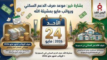 موعد إيداع الدعم السكني ورواتب شهر مايو 2026 في السعودية