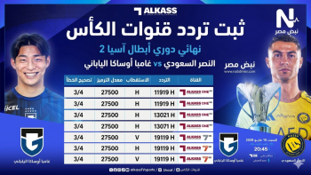 نزل تردد قنوات الكأس القطرية 2026 الناقلة لمباراة النصر وجامبا أوساكا الياباني في نهائي دوري أبطال آسيا 2 بجودة HD