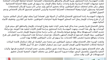 وزارة الإسكان تفتح باب التقديم على شقق الإيجار التمليكي