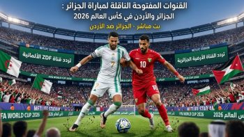 القنوات المفتوحة الناقلة لمباراة الجزائر والأردن في كأس العالم 2026