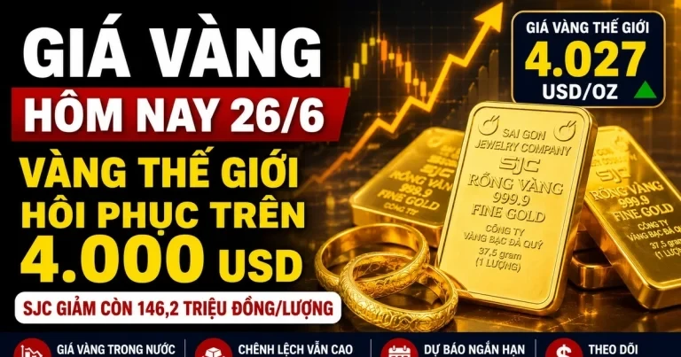 أسعار الذهب اليوم، 26 يونيو: هل ترتفع أسعار أسهم شركات SJC وBTMC وDOJI وPNJ بما يتماشى مع أسعار الذهب العالمية؟