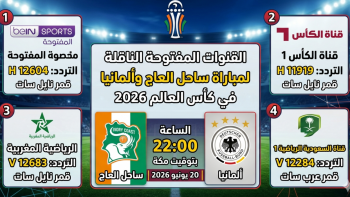القنوات المفتوحة الناقلة لمباراة ساحل العاج وألمانيا في كأس العالم 2026