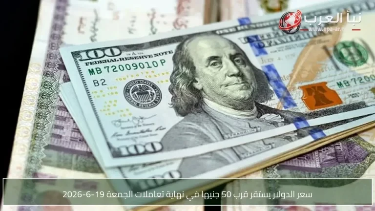 سعر الدولار يستقر قرب 50 جنيها في نهاية تعاملات الجمعة 19-6-2026
