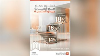 شهادة «بريمو» من بنك القاهرة .. عائد متدرج يصل إلى 18% في السنة الأولى