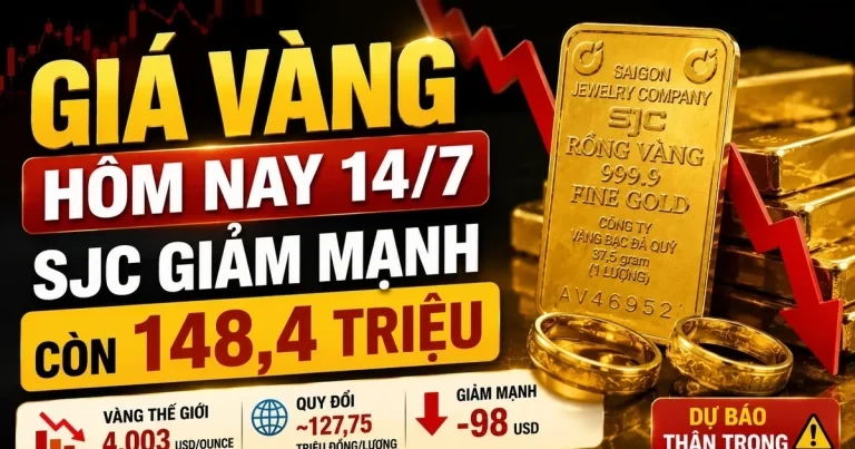 أسعار الذهب اليوم، 14 يوليو: انخفضت أسعار الذهب في شركات SJC وBTMC وDOJI وPNJ بما يتماشى مع أسعار الذهب العالمية.